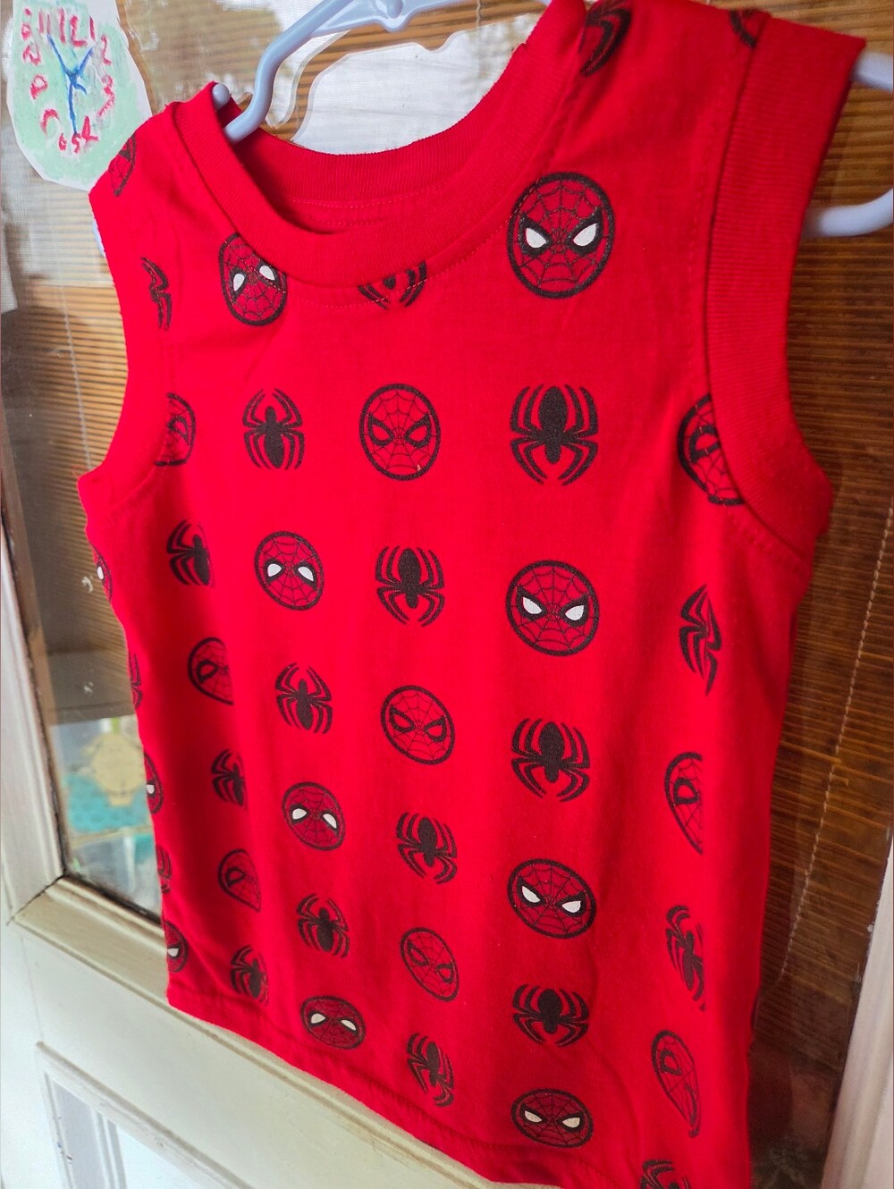 Marvel EUC Red Kids' Sleeveless Spider Print Tank Top Sz 4